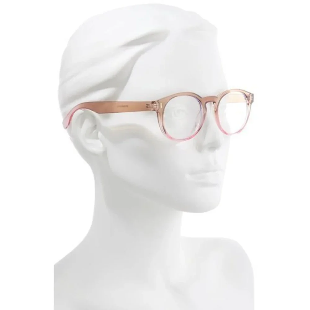 BP. Nordstrom 58mm Round Ombre Blue Light Blocking Glasses in Nude - Picture 4 of 5